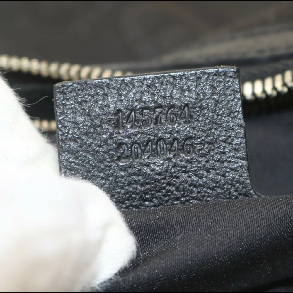 Gucci Hobo Bag %100 Authentic Black Canvas - Picture 14 of 16